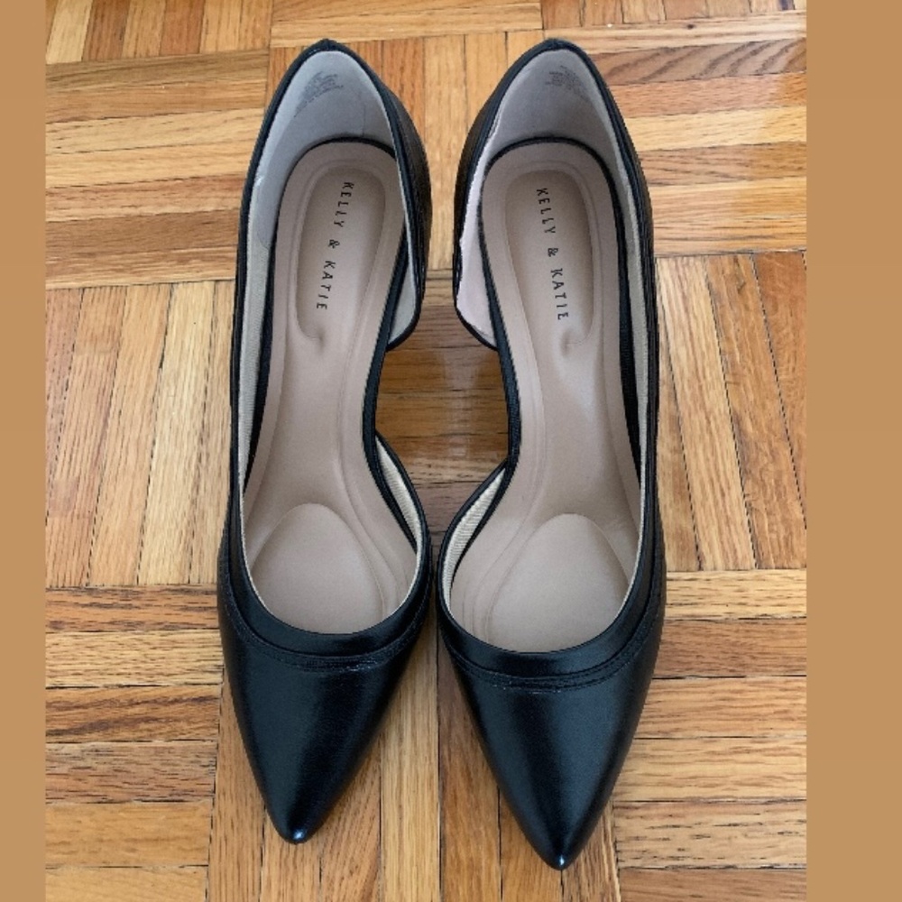 Kelly & Katie black leather pump high heel shoes size 9